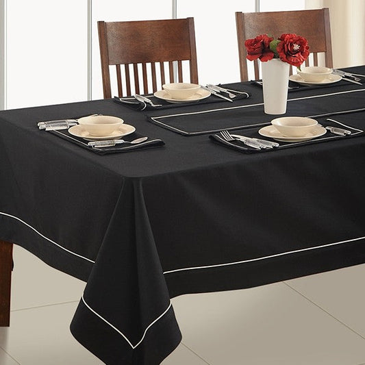 Beauteous Black- Plain Rectangular Table Linen- 771