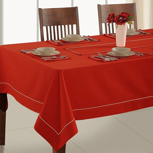 Christmas Red-Plain Rectangular Table Linen- 772