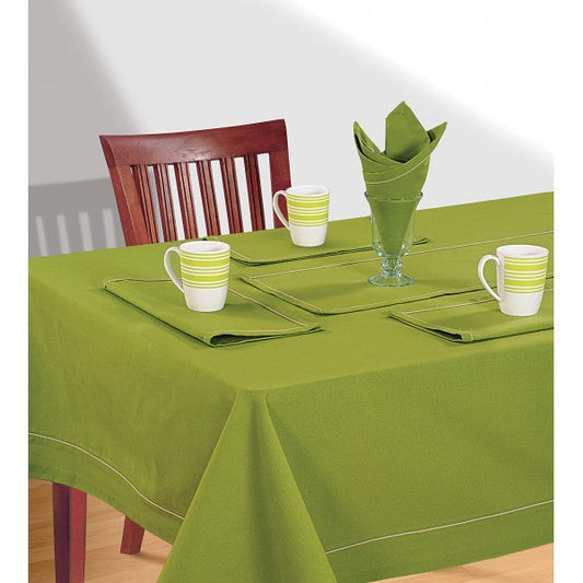 Fresh Plain Rectangular Table Linen- Grass Green