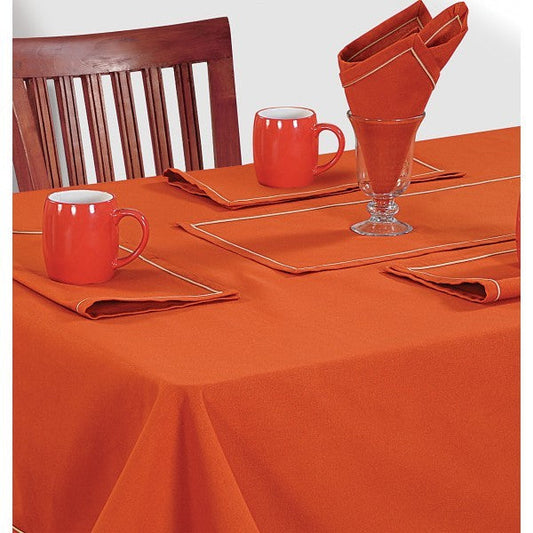 Saffron Plain Rectangular Table Linen- Rusty Orange