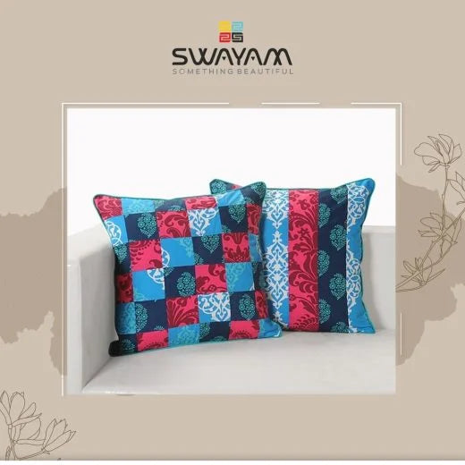 Let your creativity run wild with our vibrant patchwork cushion covers