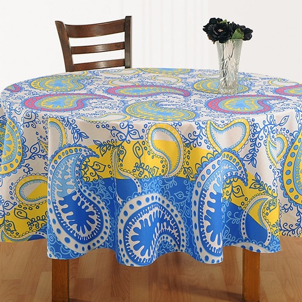 Dazzling Paisley Round Table Cover - 1332