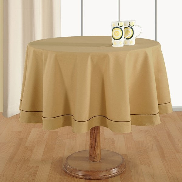 Oatmeal Beige-Plain Round Table Linen-766