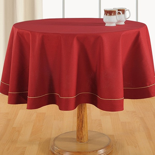 Scarlet Maroon Plain Round Table Linen: 768