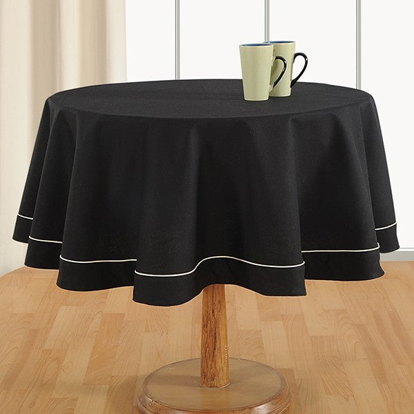 Beauteous Black Plain Round Table Linen: 771