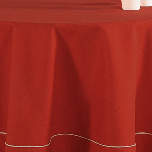 Christmas Red Plain Round Table Linen: 772