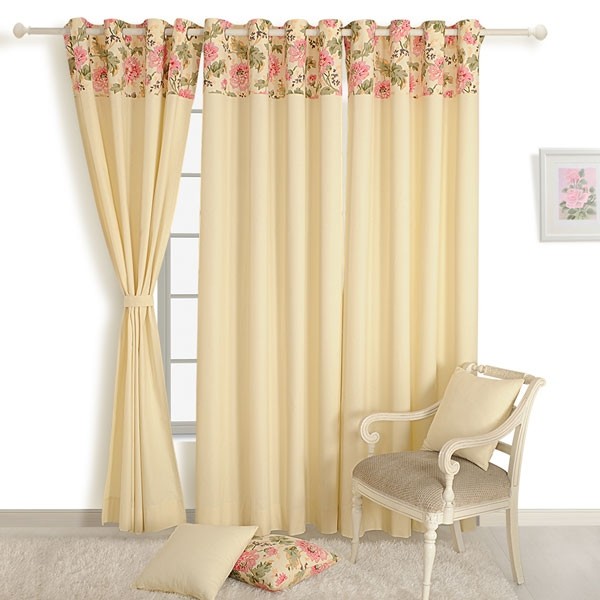 LUXURY BEIGE SOLID CURTAINS PLAIN-3612