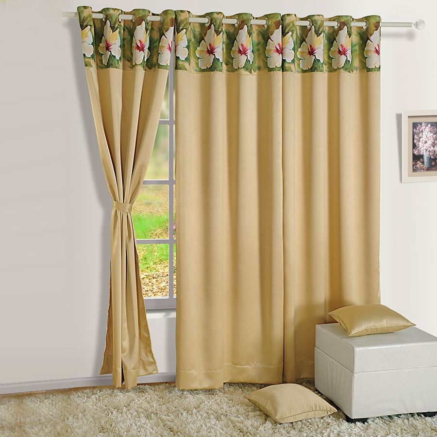 BLACKOUT CURTAINS PRINTED LATTE BEIGE-2008