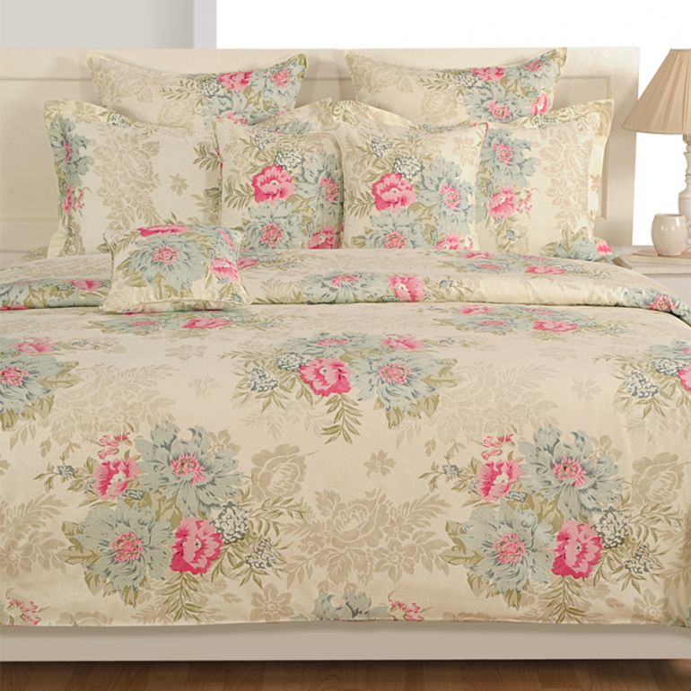 Floral Aroma Swayam Zinnia Fitted Bed Sheet- 1986