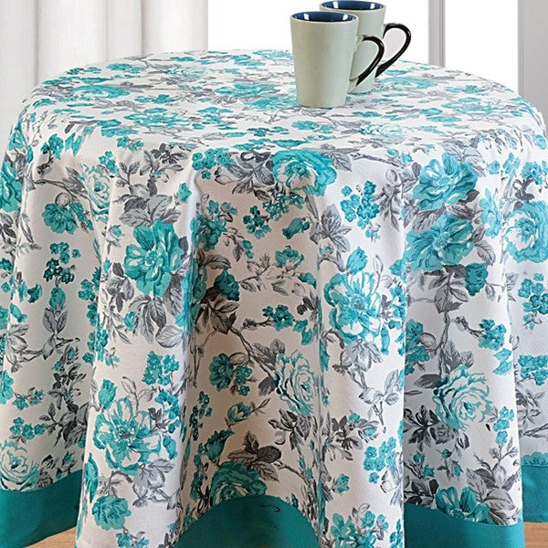 Ocean Blooms Printed Round Table Linen- 2711