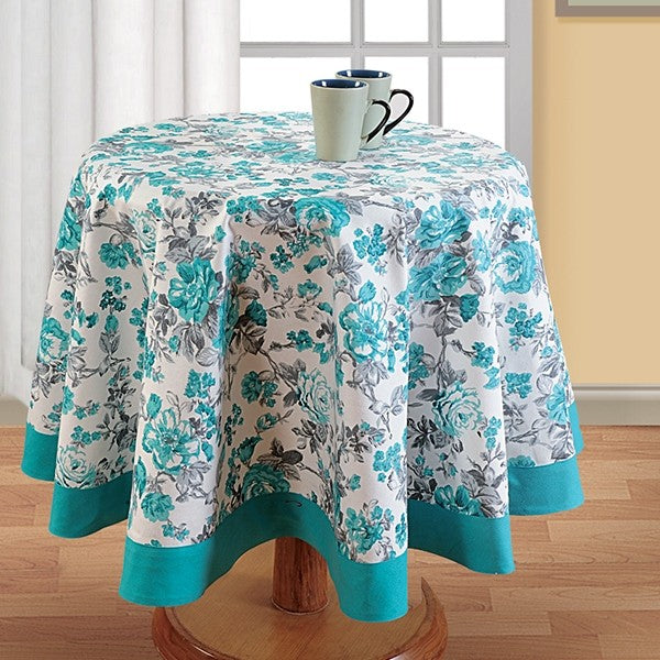 Ocean Blooms Printed Round Table Linen- 2711