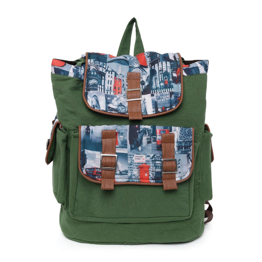 Organic Glory Swayam Canvas Cotton Back Pack - Forest Green