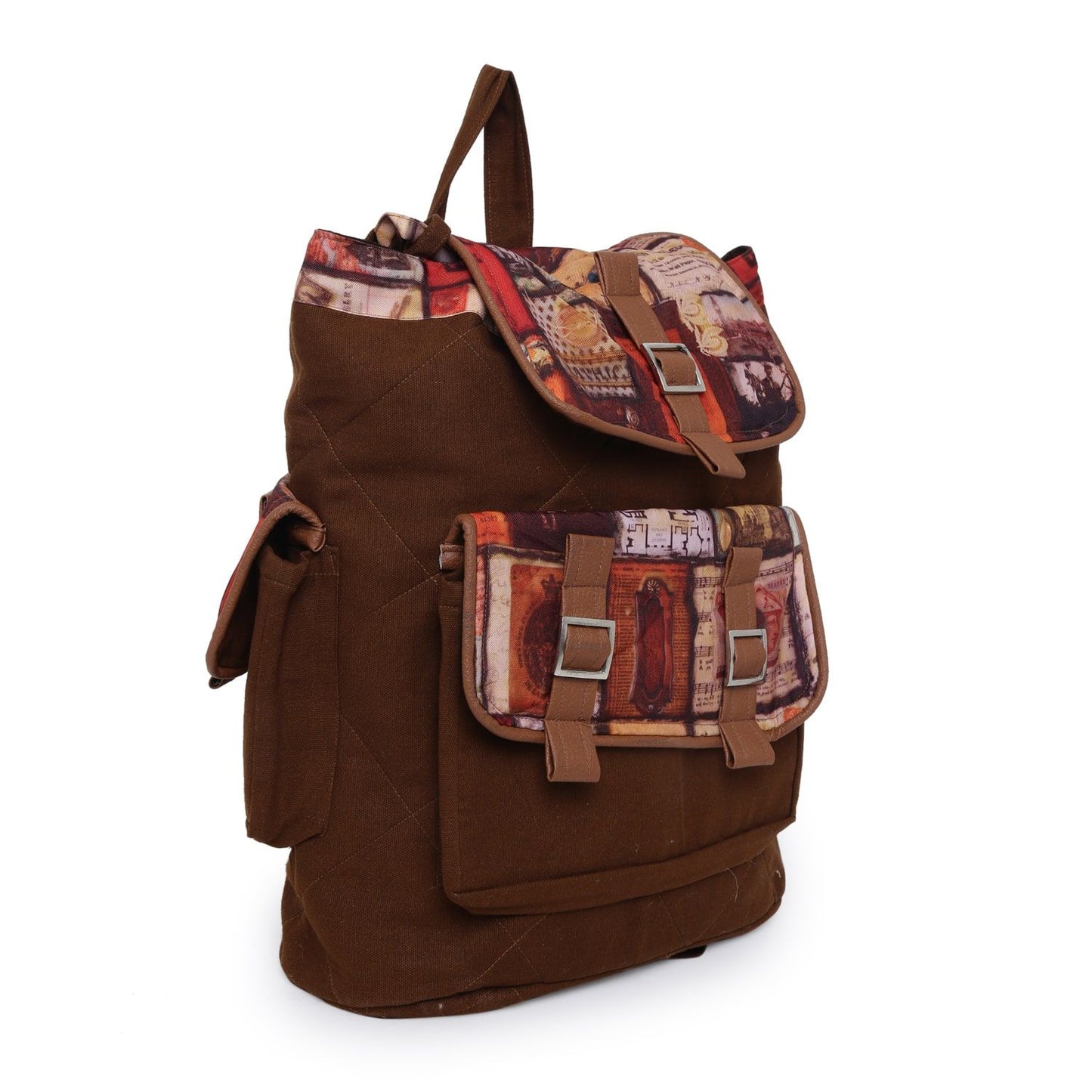 Natural Fashion Swayam Canvas Cotton Back Pack - Brown