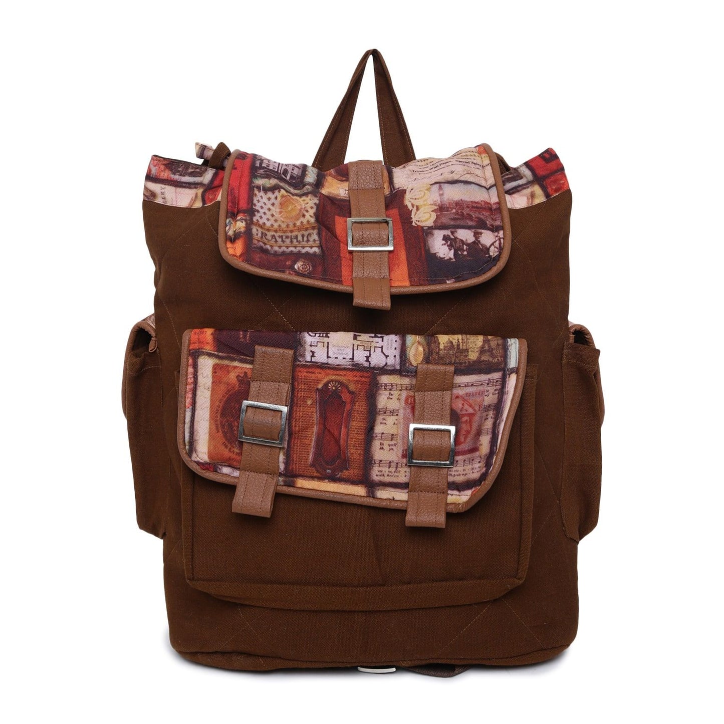 Natural Fashion Swayam Canvas Cotton Back Pack - Brown