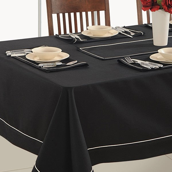 Beauteous Black- Plain Rectangular Table Linen- 771