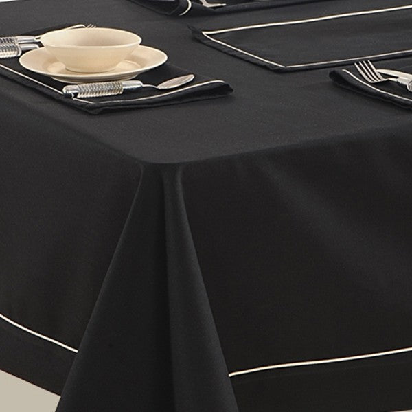 Beauteous Black- Plain Rectangular Table Linen- 771