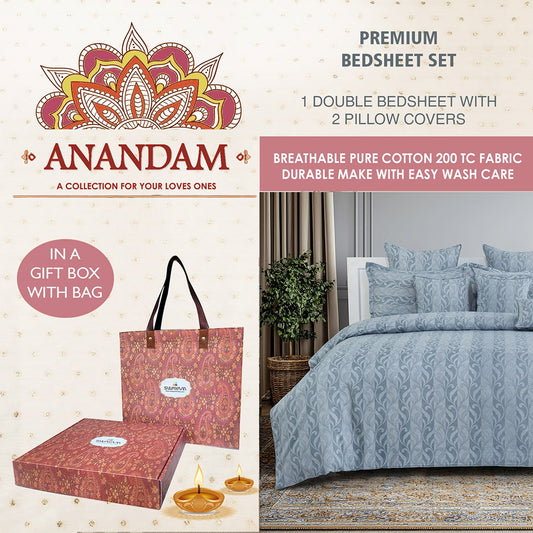 Anandam Double Bedsheet with 2 Pillow Covers - 14155