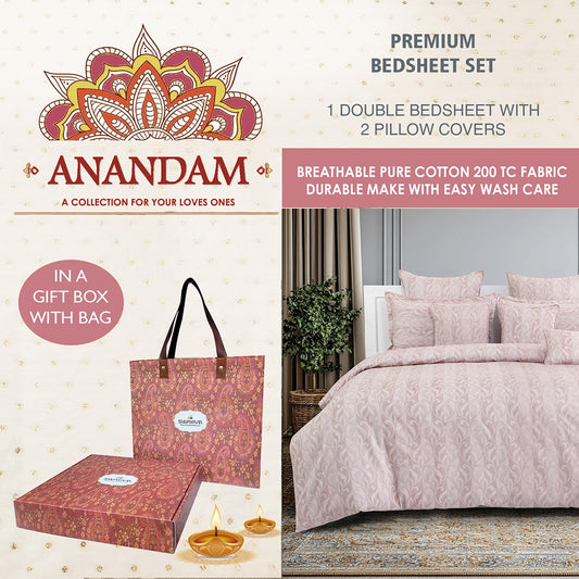 Anandam Double Bedsheet with 2 Pillow Covers - 14156