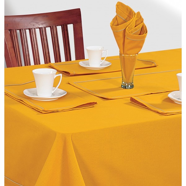 Mustard Rectangle Table Cloth- Amber Yellow