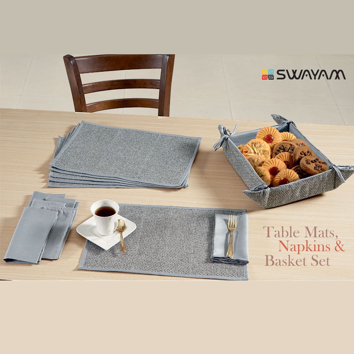 GREY ETHNIC DINING SET