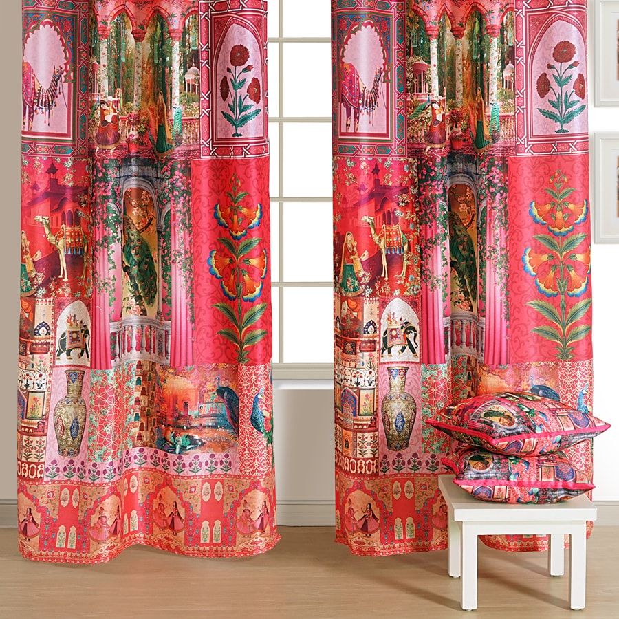 Pink Perfection Indian Regal Curtain