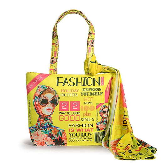 Style Plus Fashion Bag With Neck Roll Scarf- SCF - 1910