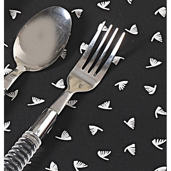 White Feather Dining Table Mat & Napkin-2302