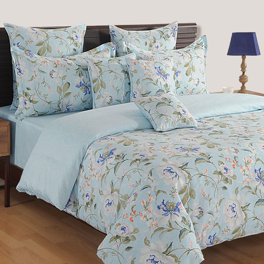 Festal Flowers Sparkle Fitted Bed Sheet- 3351