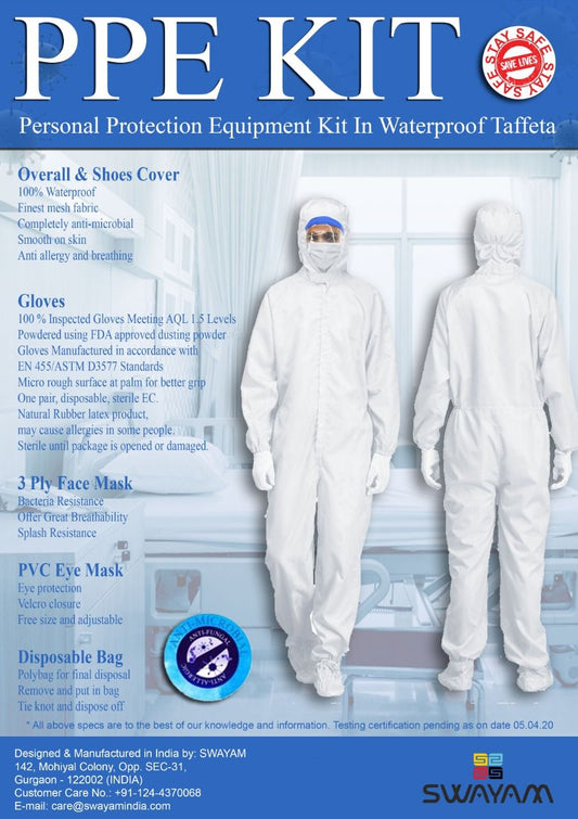 Personal Protection Equipment Kit in Waterproof Taffeta