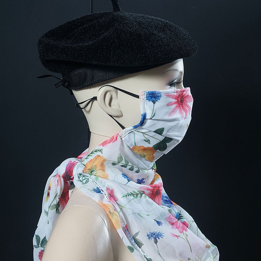 Flower Printed Scarf Mask