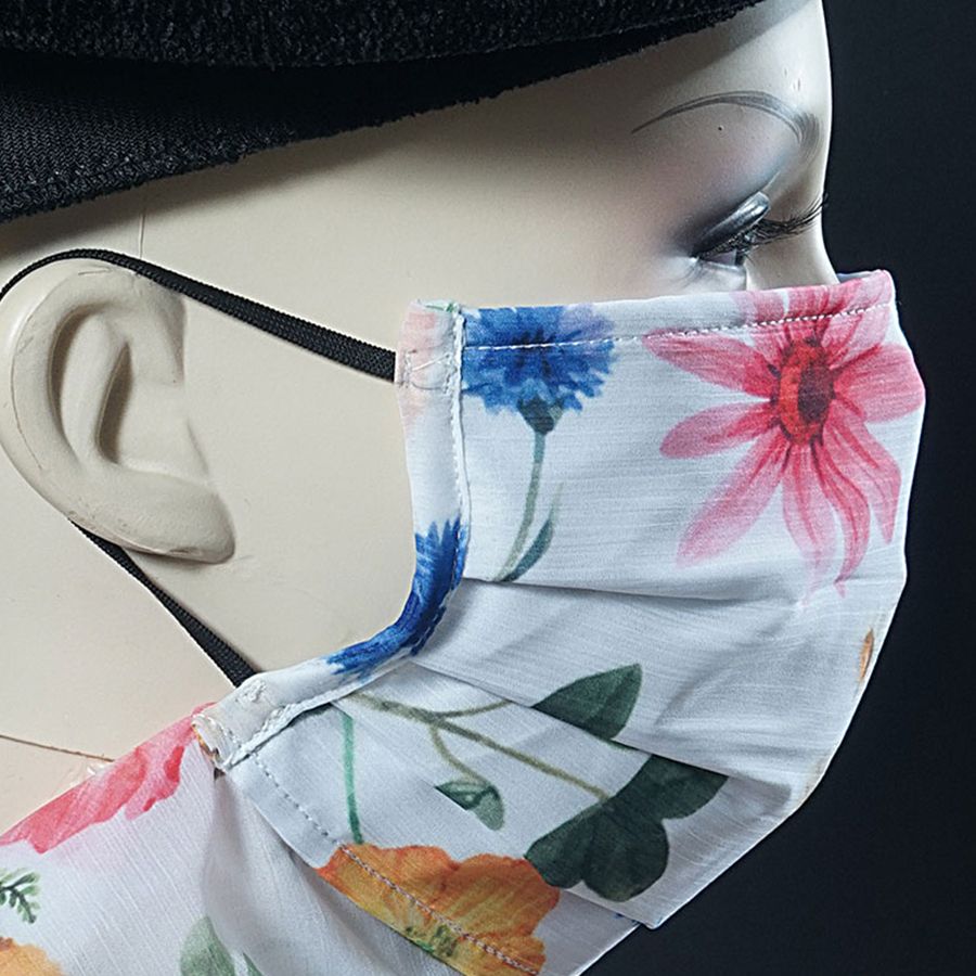 Flower Printed Scarf Mask