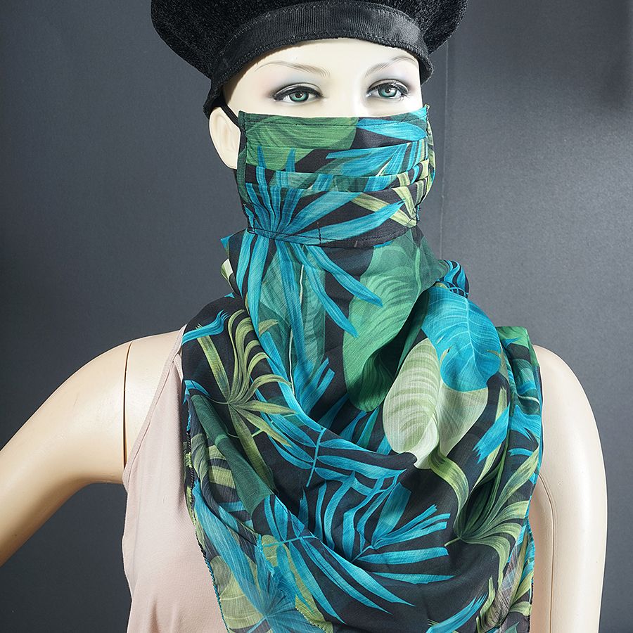 Leaves Printed Scarf Mask