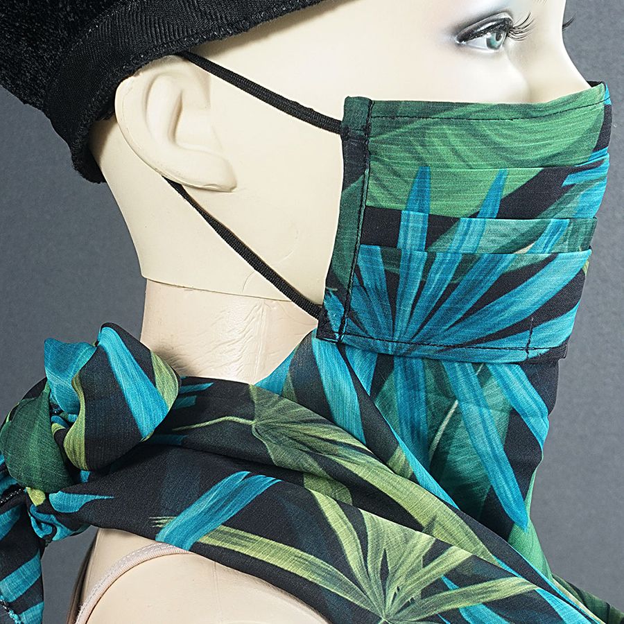 Leaves Printed Scarf Mask