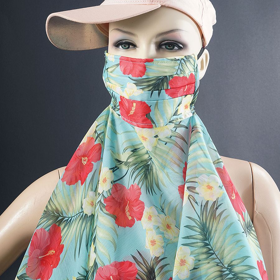 Flowers Printed Scarf Mask