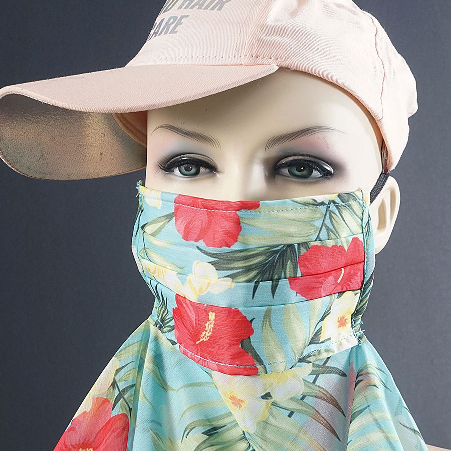 Flowers Printed Scarf Mask