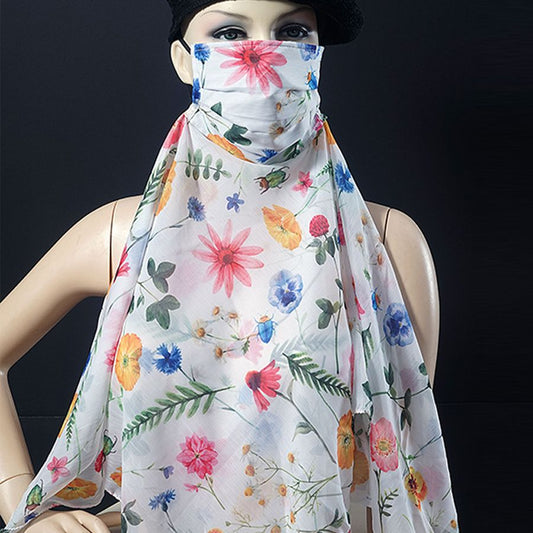 Flower Printed Scarf Mask