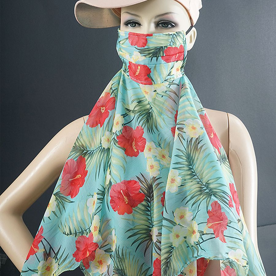 Flowers Printed Scarf Mask