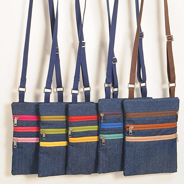 Color Zip Denim Satchel Bags – FB30