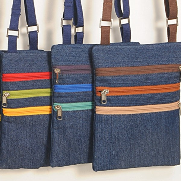 Color Zip Denim Satchel Bags – FB30