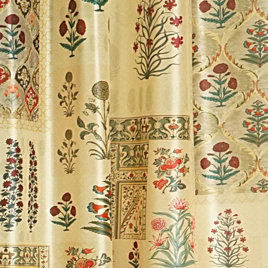 Cream Indian Regal Curtain - 6321-D