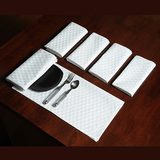Superfine Dinner Napkins Sets – White Check DN