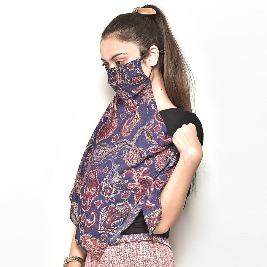 Paisley Protective Scarf Mask-5105