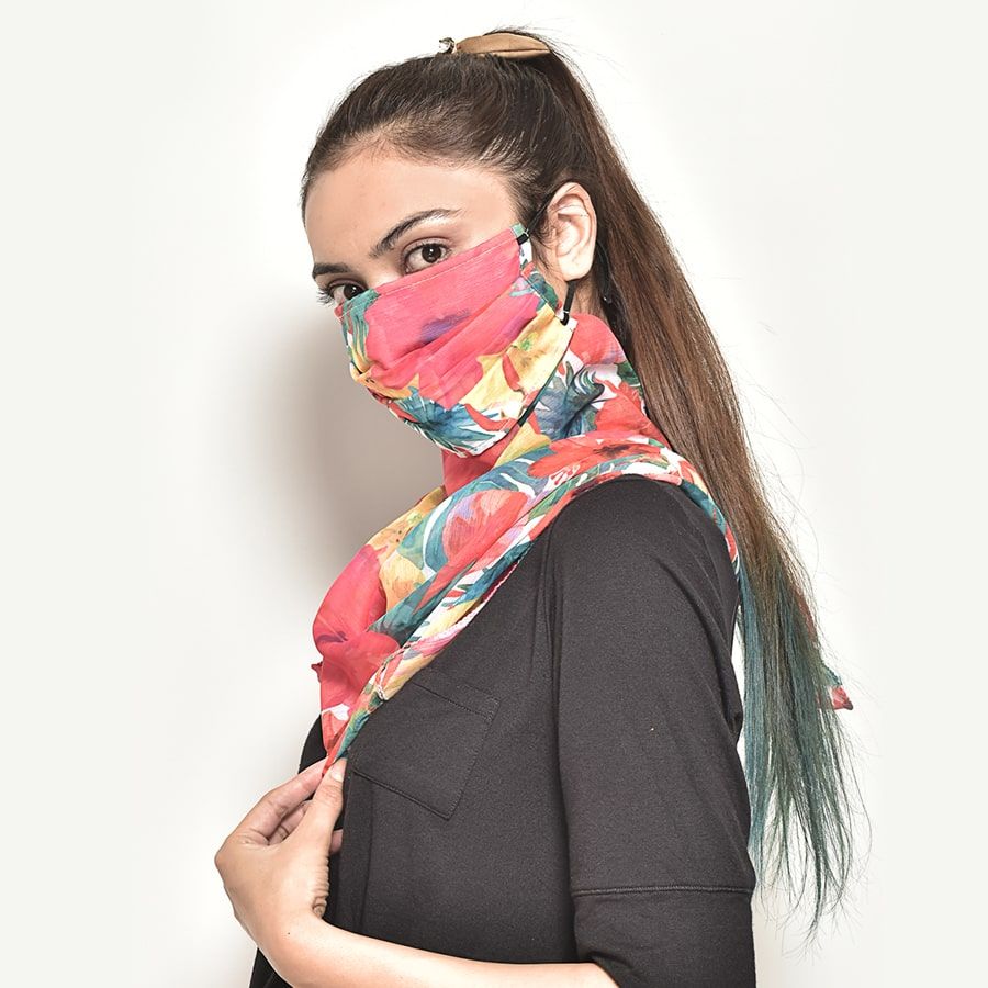 Flowery Protection Scarf Mask-5112