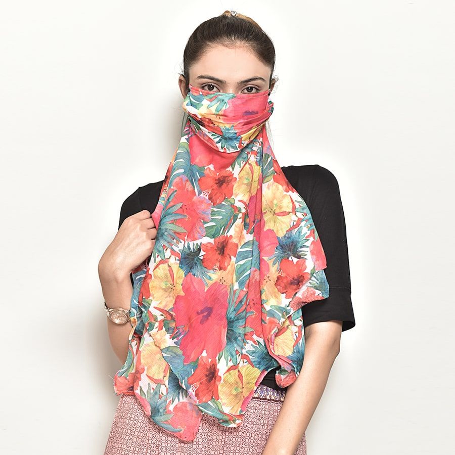 Flowery Protection Scarf Mask-5112