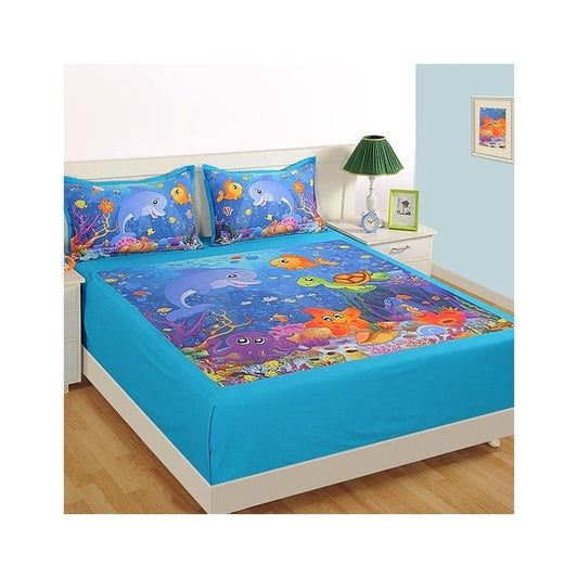 Double Kids Bed Sheet- DKB-141 Marine N