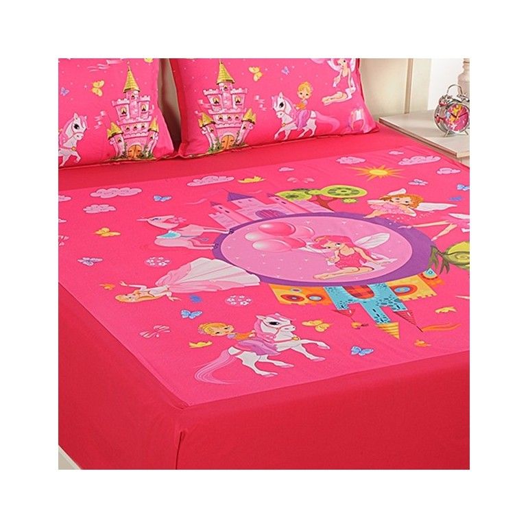 Double Kids Bed Sheet- DKB-184 Fairy Land N