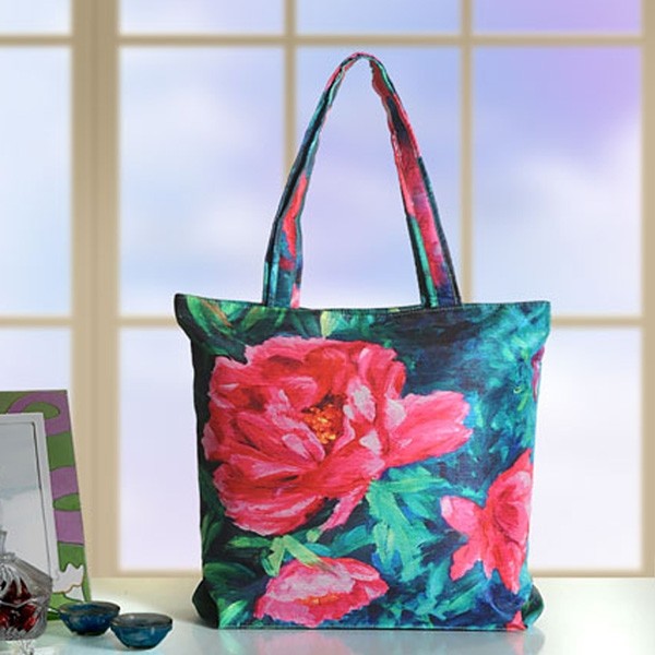 Pink Floral Fashion Shopping Bag-703