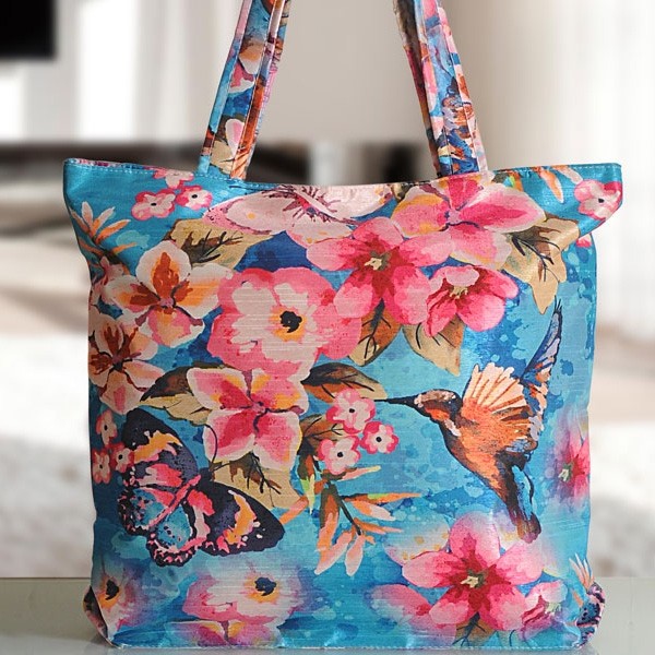 Blue Floral Fashion Shopping Bag -705