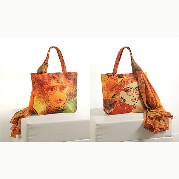 Orange Brown Scarf Bags- SCF-914