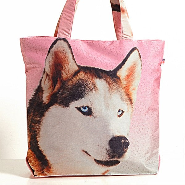 Pink Husky Animal Theme Bag- Dogs-2